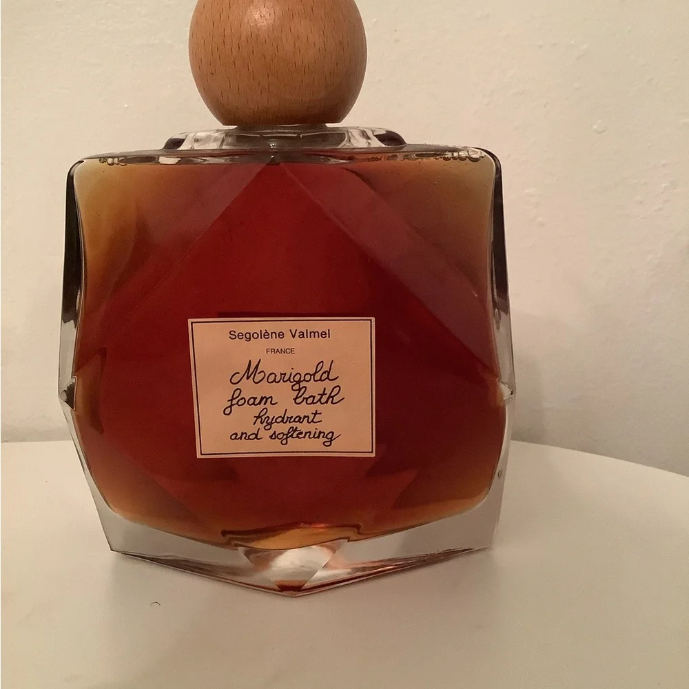 Vintage Segolene valmel marigold luxury bath foam glass bottle 1.2 pound size
